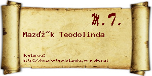 Mazák Teodolinda névjegykártya